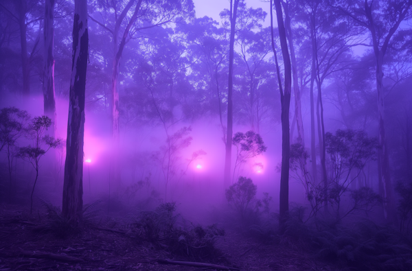 Mystical Fog-Enveloped Forest