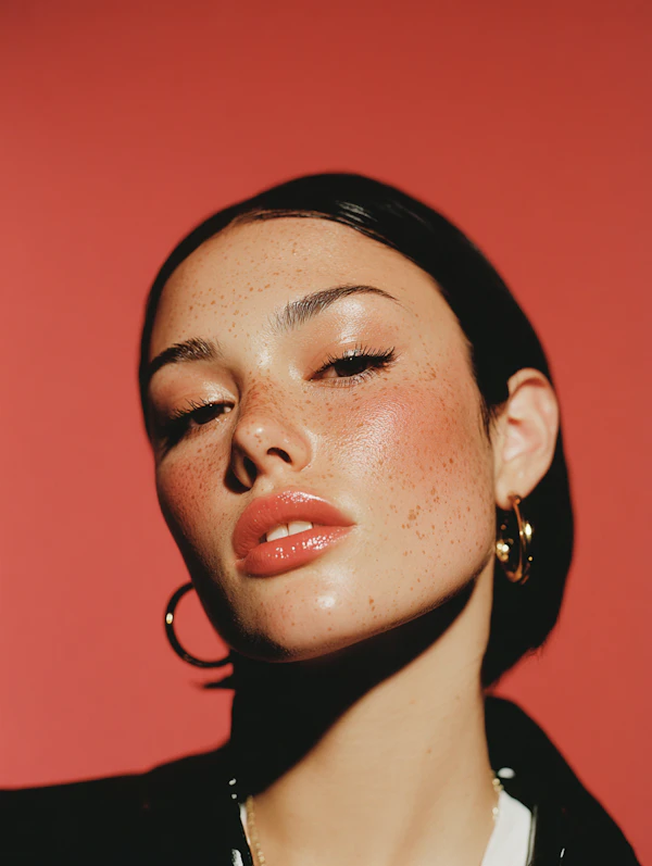 Freckled Elegance Portrait