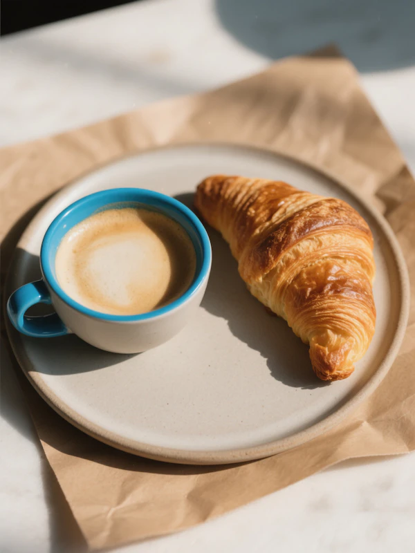 Breakfast Croissant Scene