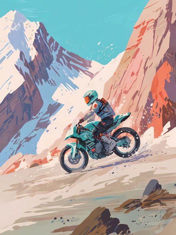 Motorcyclist Adventure Art