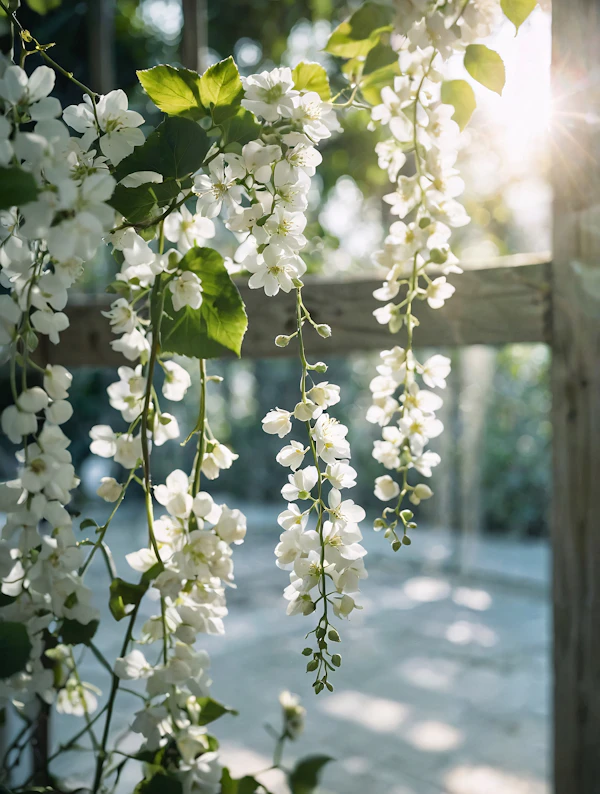 Delicate White Flowers in Sunlight