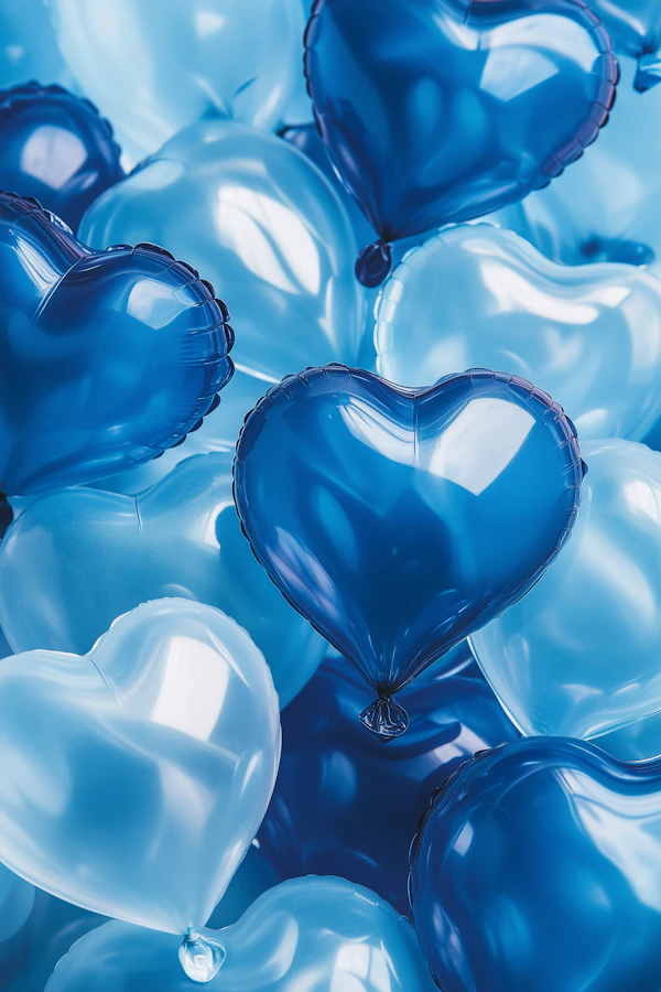 Blue Heart Balloons