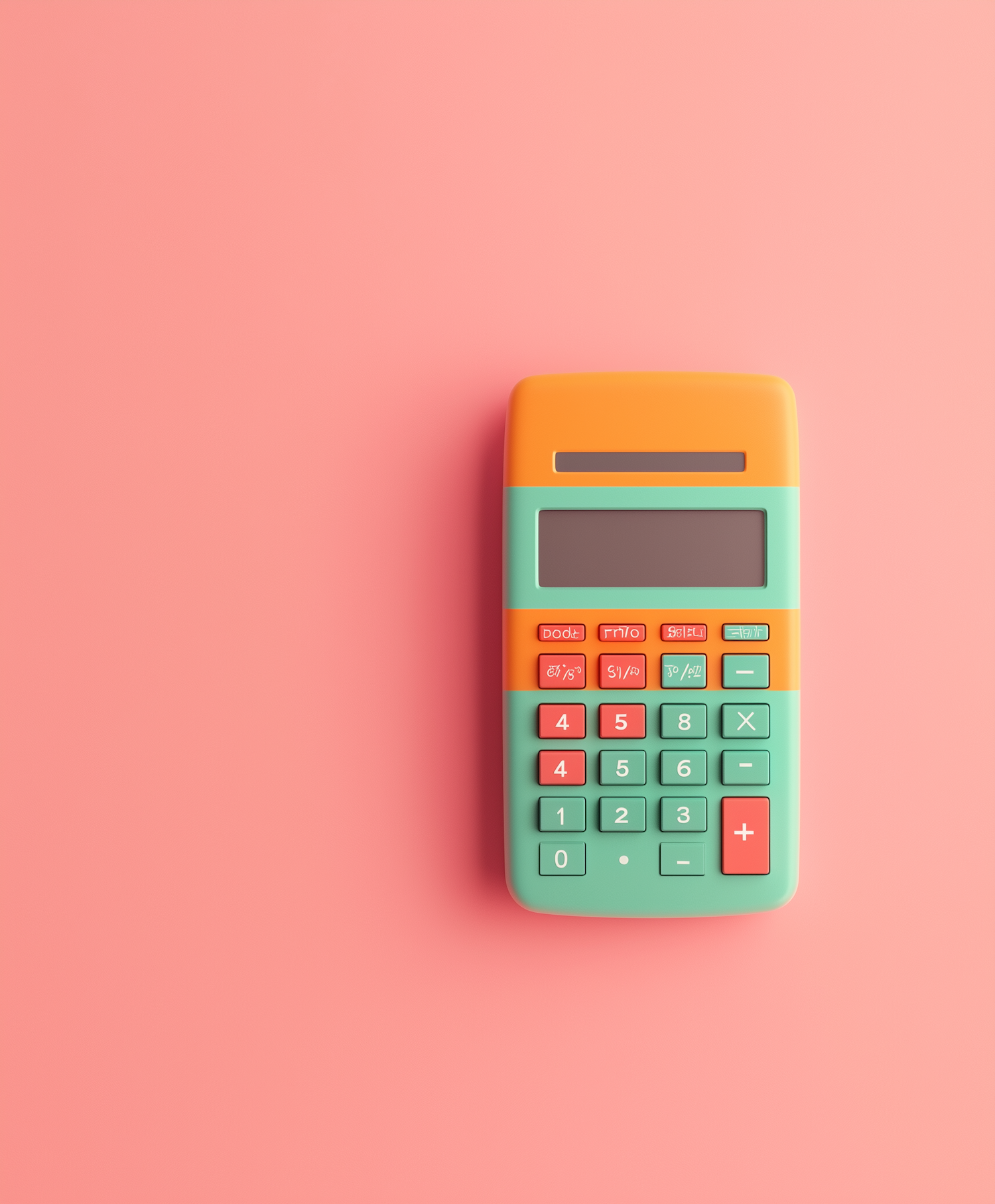 Vibrant Orange and Teal Calculator