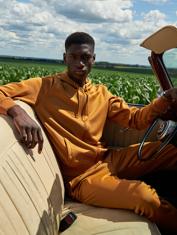 Man in Vintage Convertible