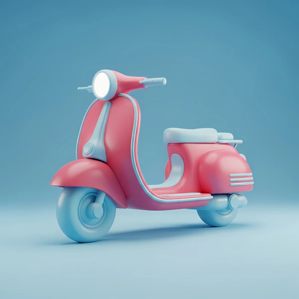 Retro Scooter Rendering