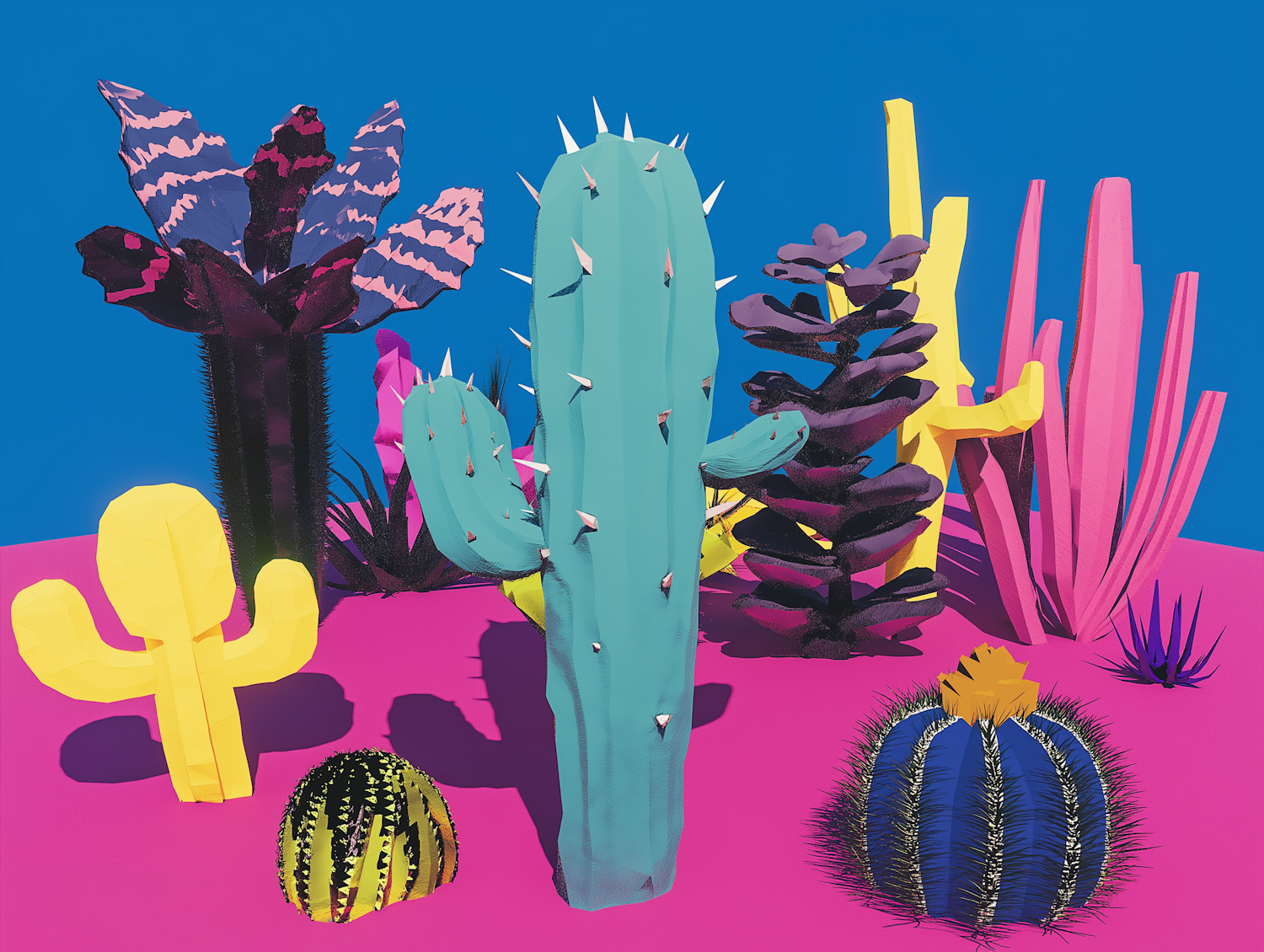 Surreal Cacti Landscape