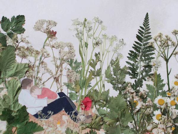 Pressed Flower Scene