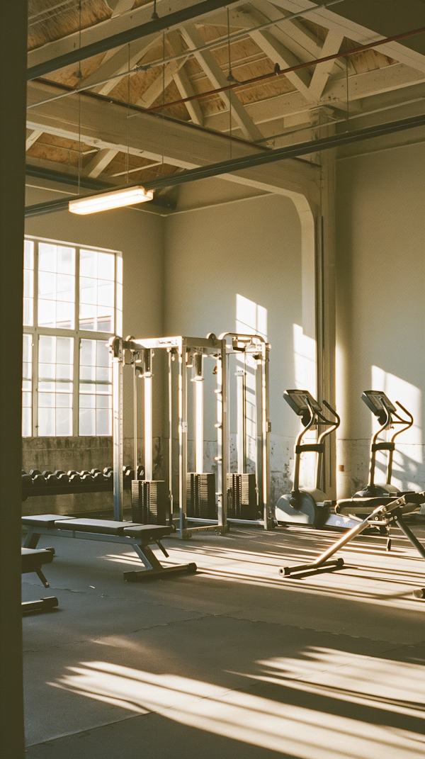 Tranquil Indoor Gym with Sunlight