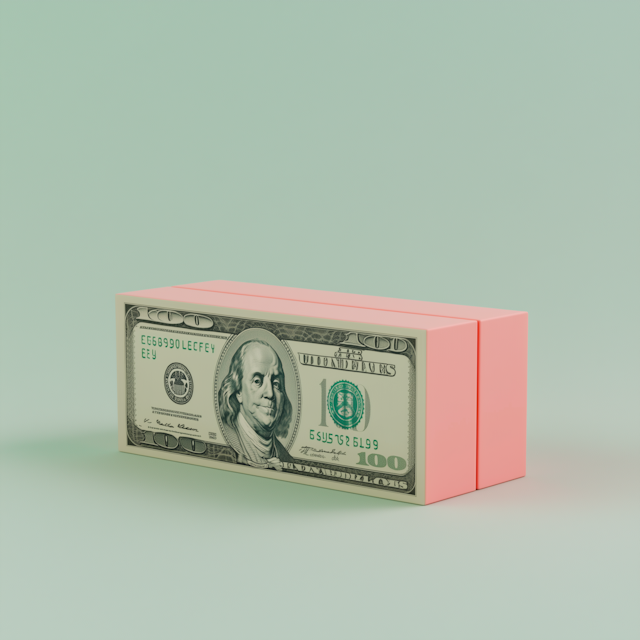 Pink Box with Hundred Dollar Bills