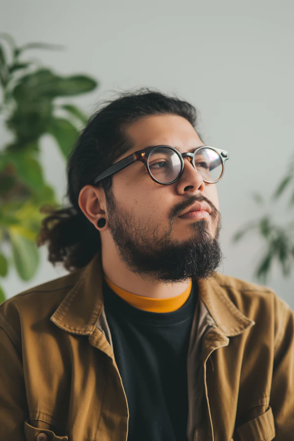 Thoughtful Young Man in Home Setting
