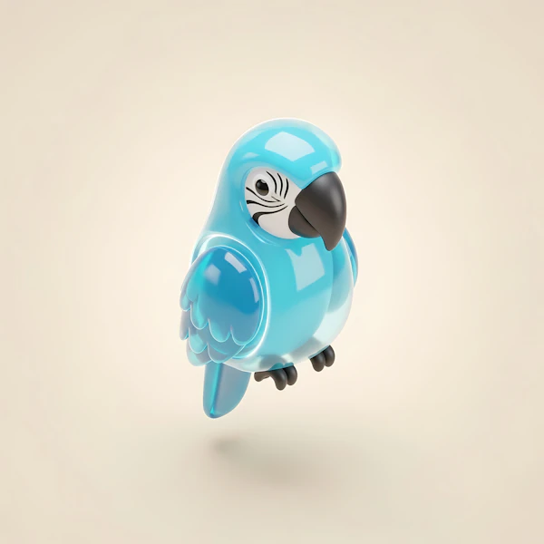 Stylized Blue Parrot