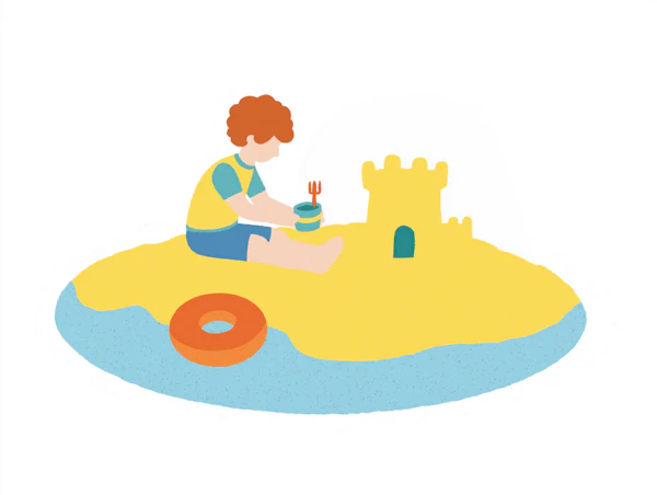 Child Building Sandcastle