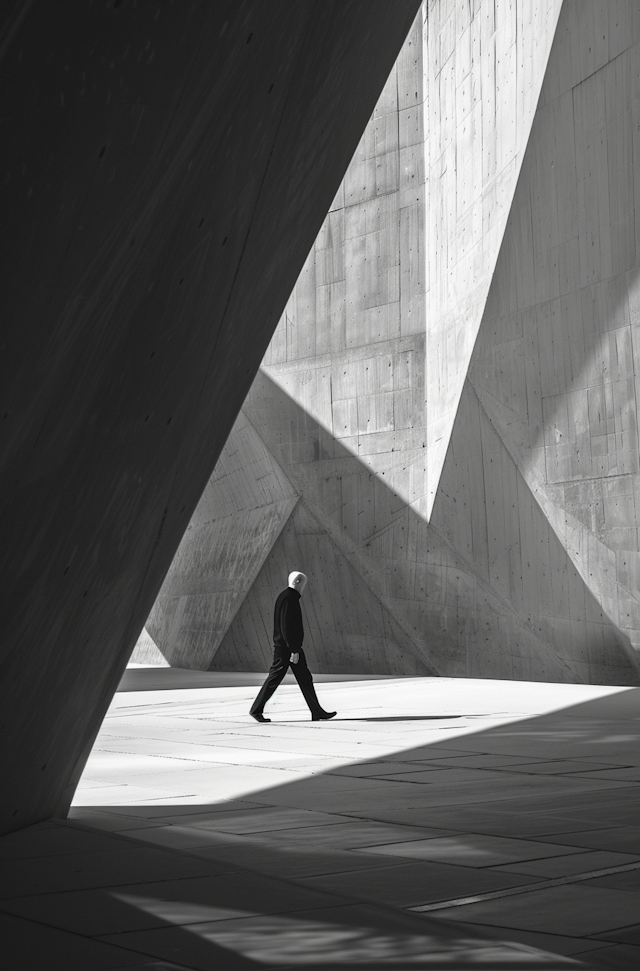 Solitary Man in Modern Architecture