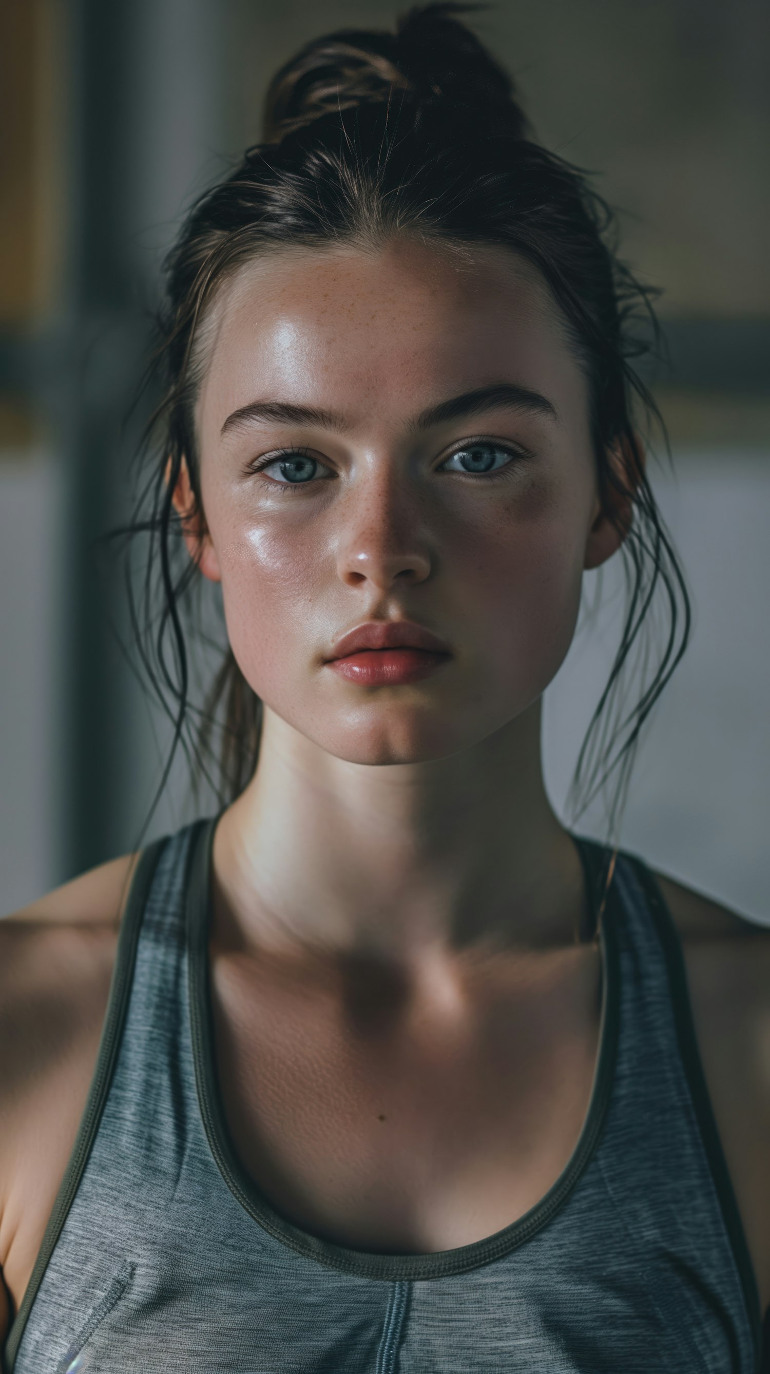 Focused Young Woman in Athletic Wear