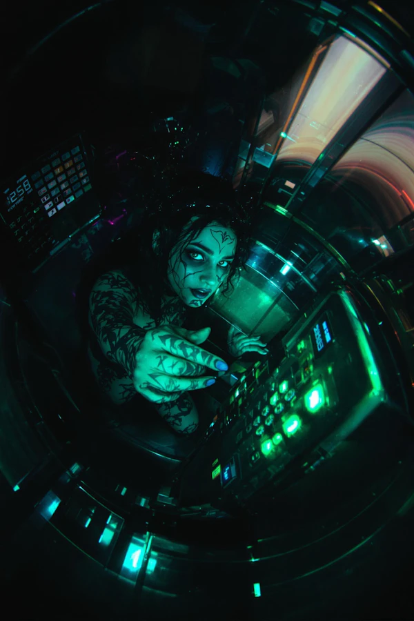 Cyberpunk Tattooed Woman