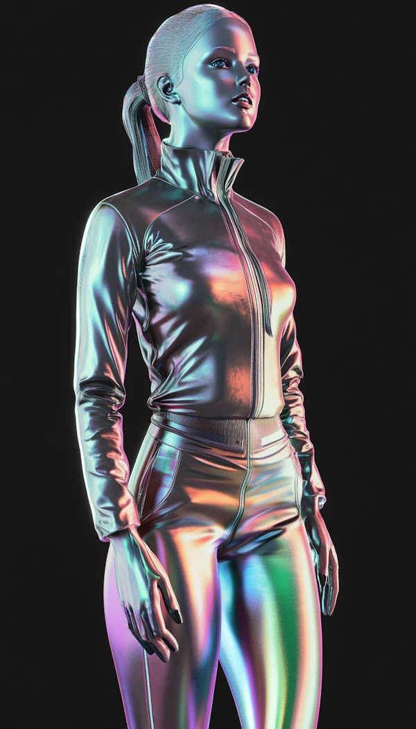 Futuristic Metallic Figure