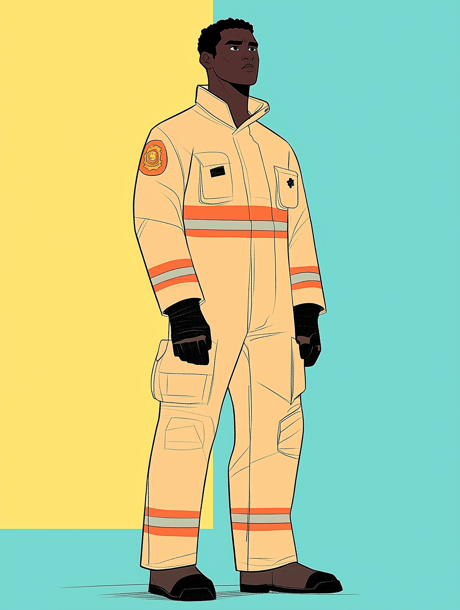 Stylized Firefighter Illustration