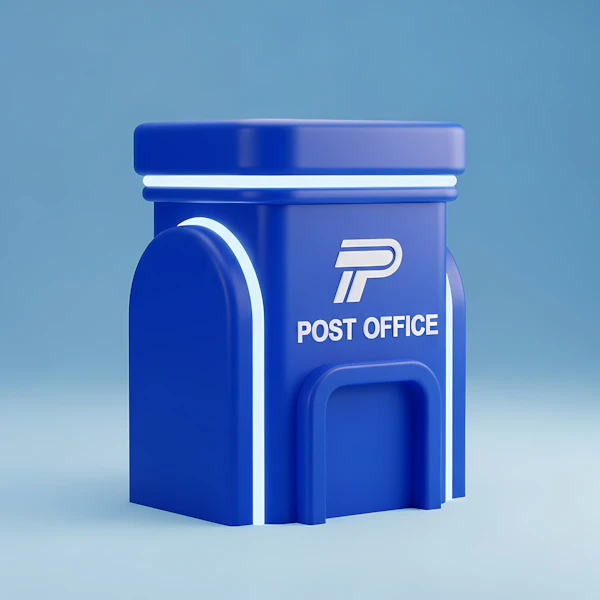Stylized Blue Mailbox