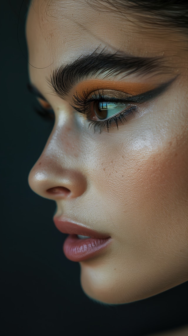 Close-up Portrait with Striking Eye Makeup