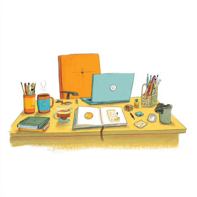 Colorful Workspace Scene