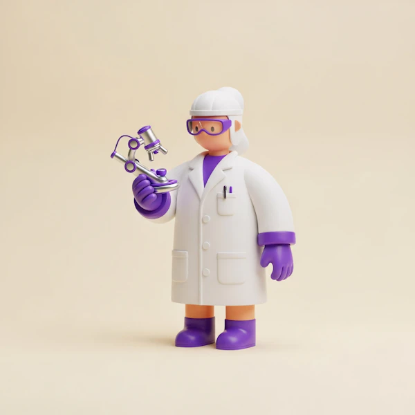 Scientist with Microscope