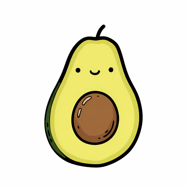 Smiling Avocado Art