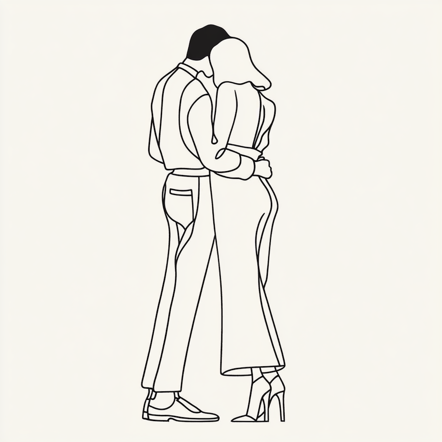 Intimate Embrace Line Drawing