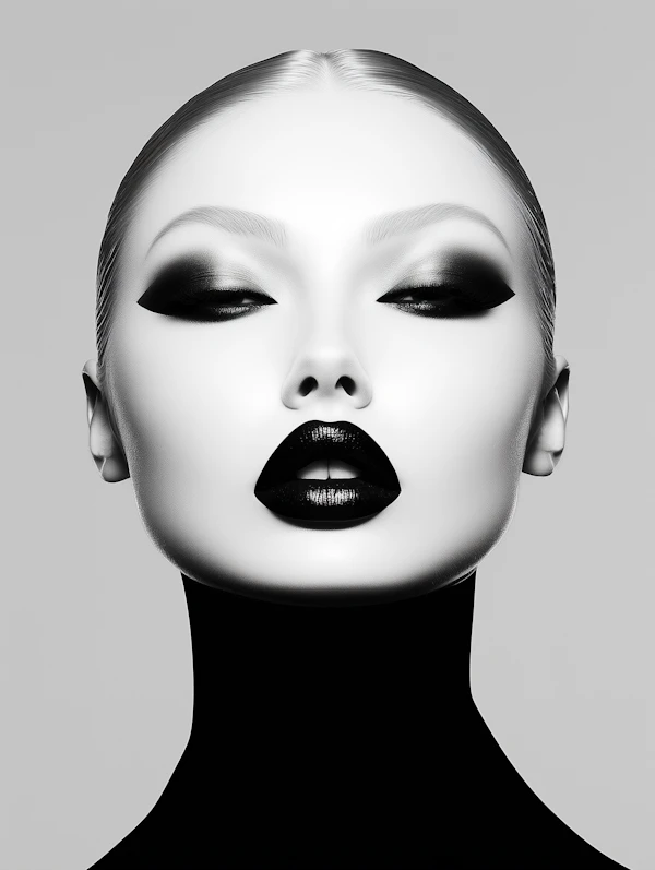 Monochromatic Face Close-Up