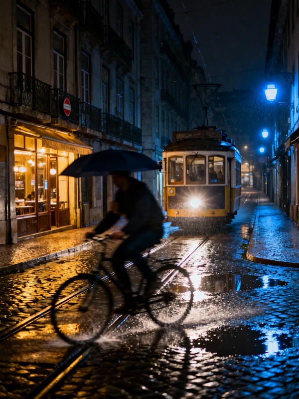 Rainy Night Cityscape
