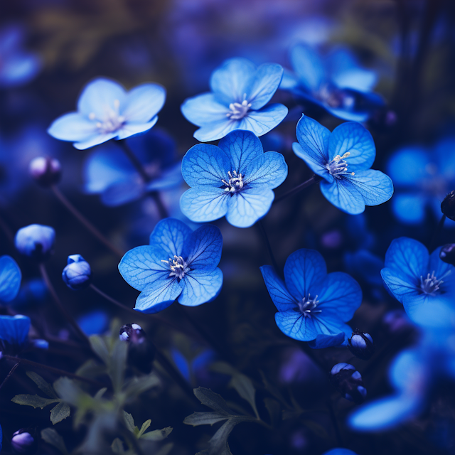 Ethereal Cerulean Blossoms