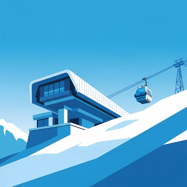 Modern Ski Lift Station