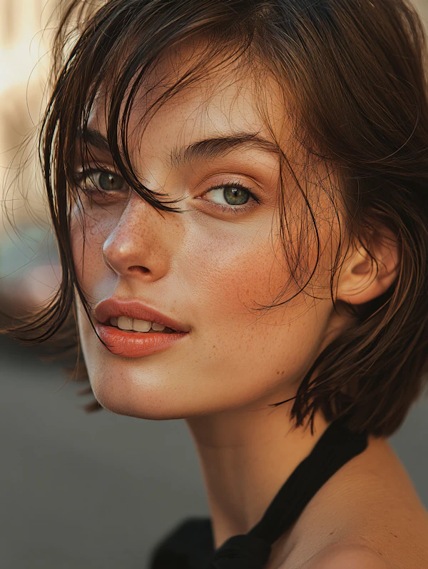 Freckled Woman Portrait