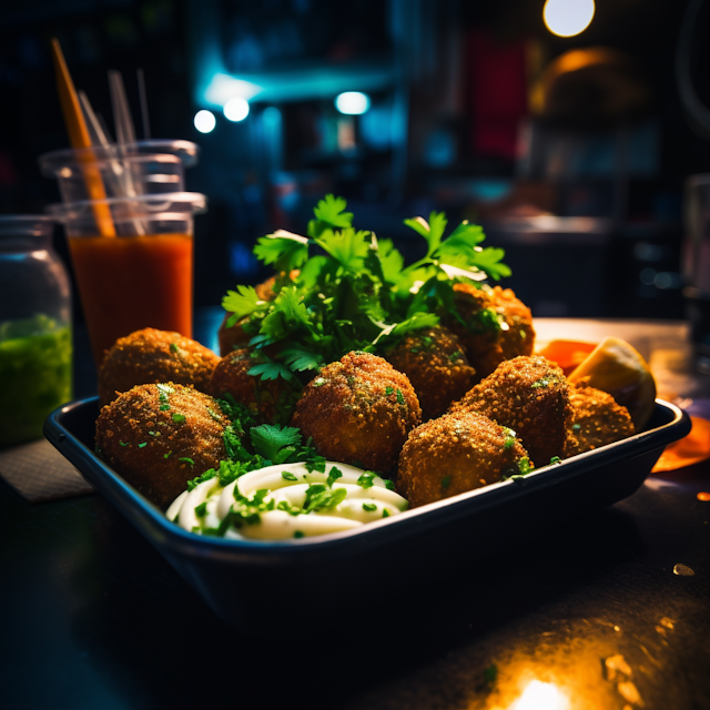 Golden Fried Croquettes with Creamy Herb Sauce