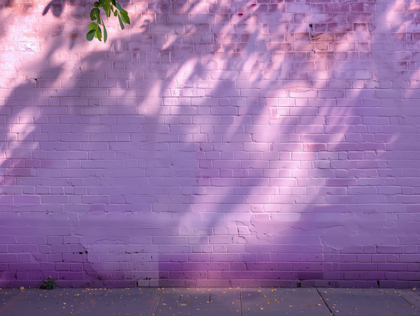 Dappled Sunlight on Purple Brick Wall