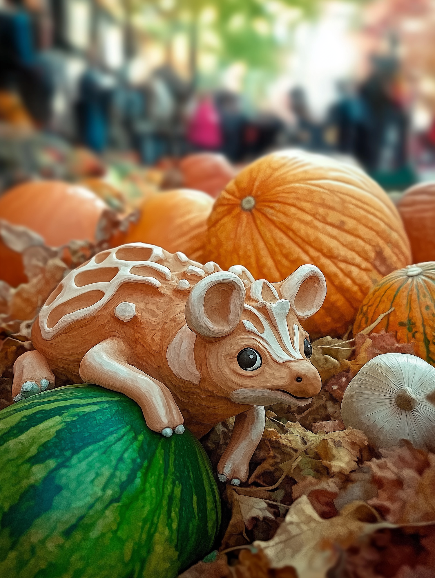 Whimsical Creature at Autumn Market