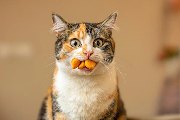 Calico Cat with Crackers