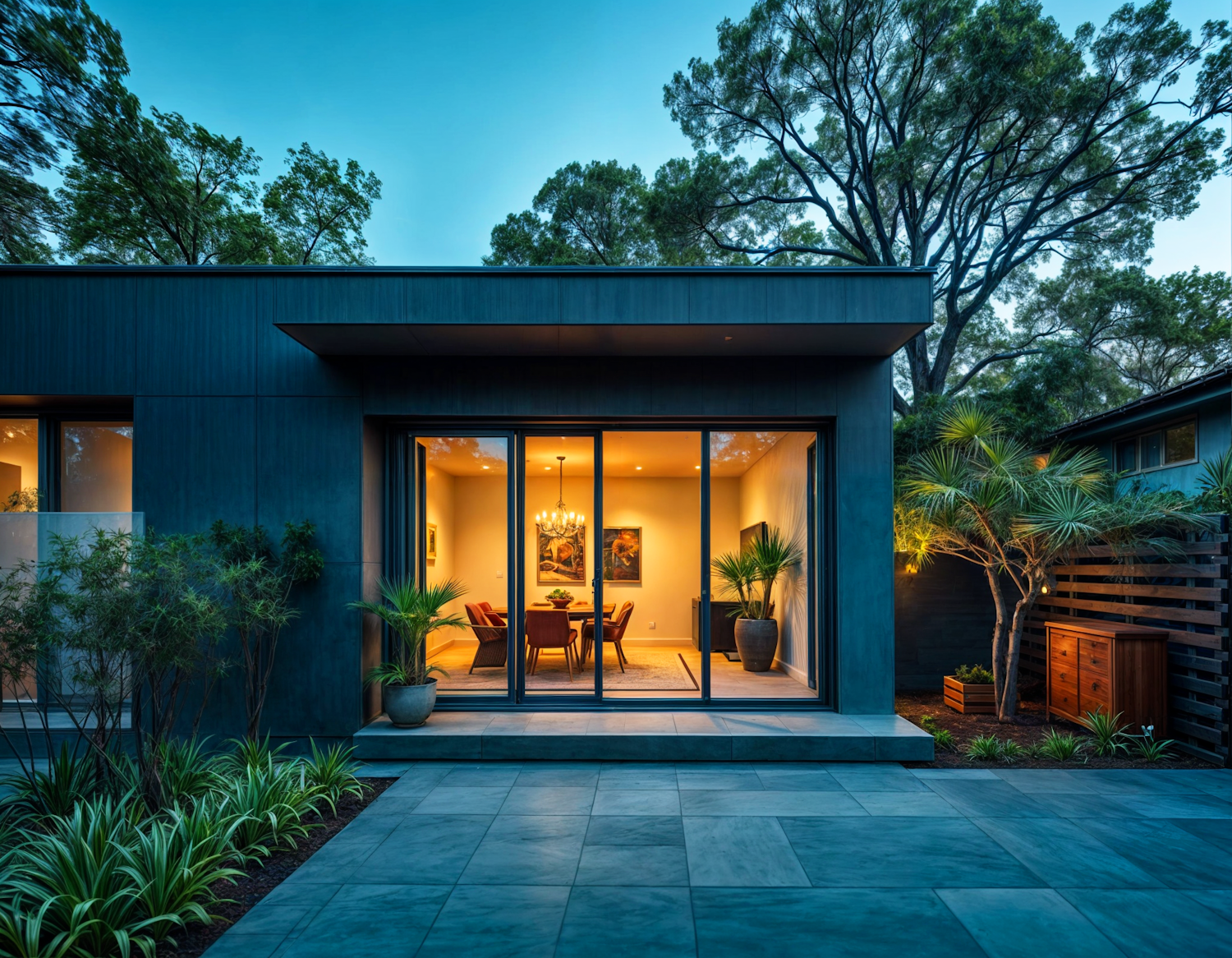 Modern House with Glass Doors