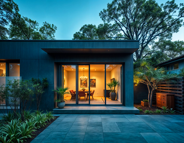 Modern House with Glass Doors