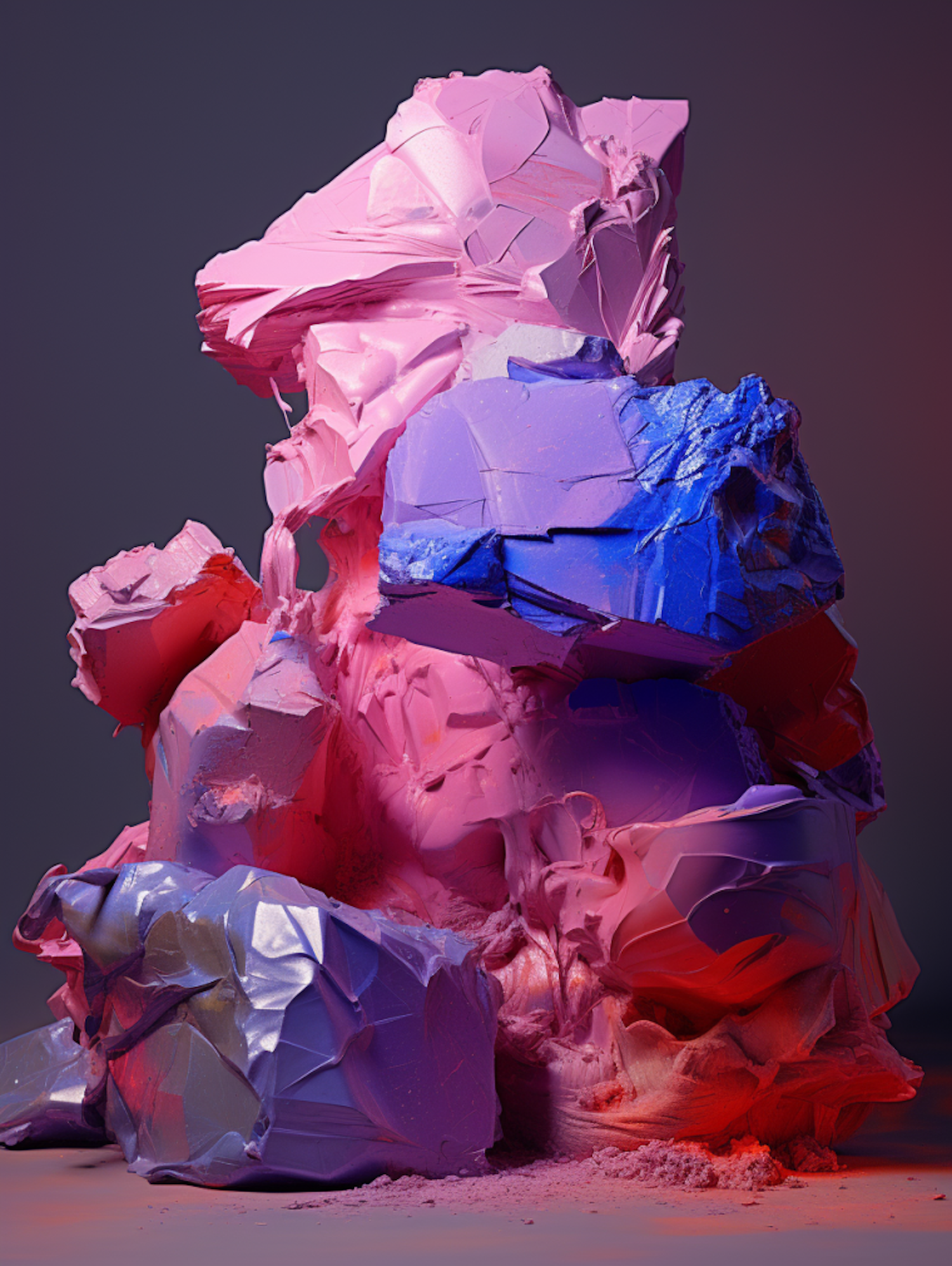 Vibrant Fracture: A Digital Symphony in Pink and Blue