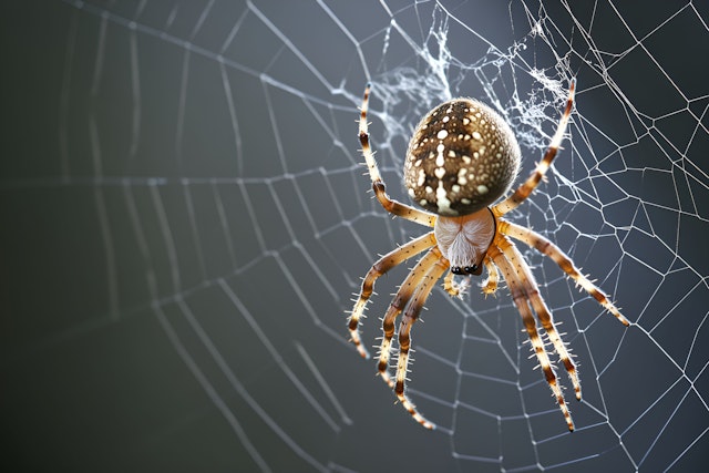 Close-Up of Spider in Web