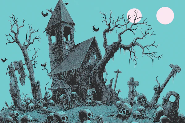 Haunting Church Scene