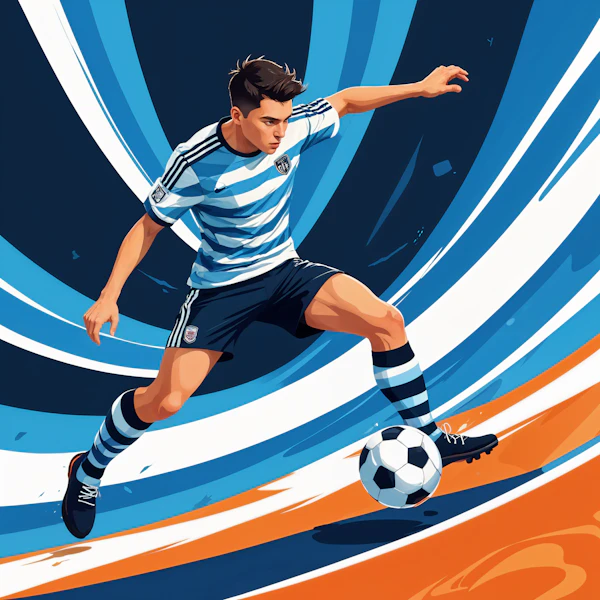 Dynamic Soccer Player Illustration