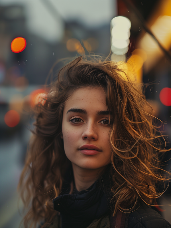 Urban Evening Portrait of Woman