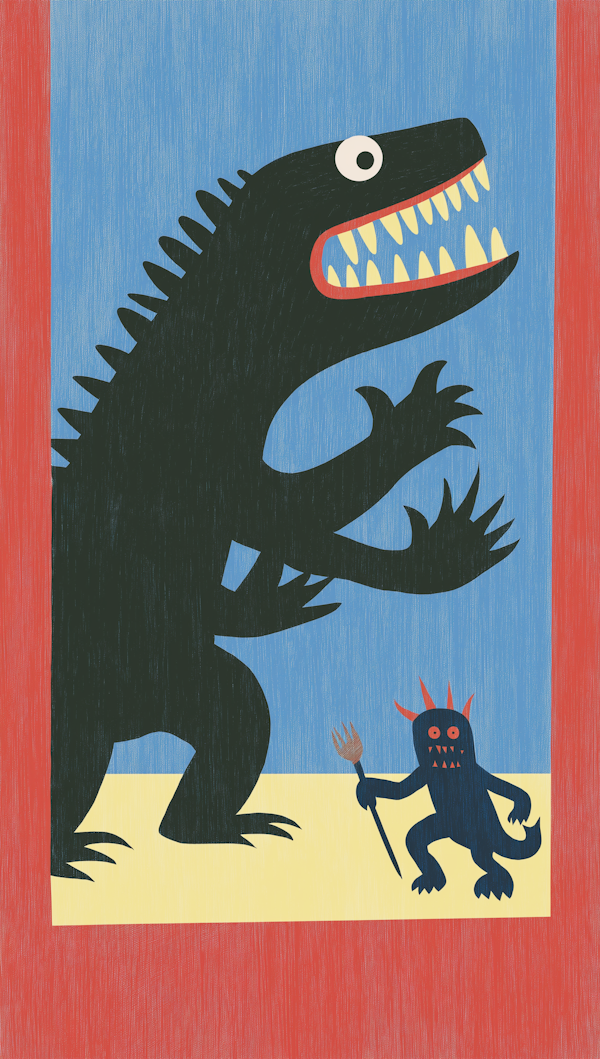 Dinosaur and Monster Confrontation