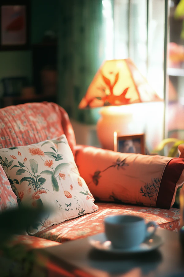 Cozy Interior with Floral Armchair