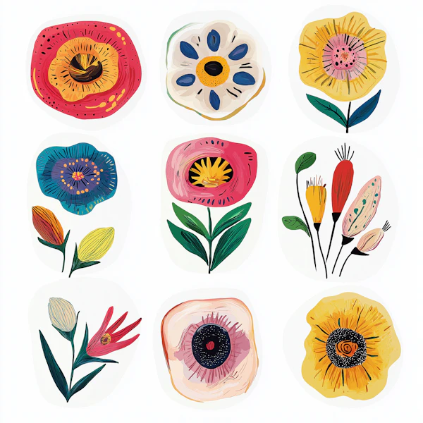 Stylized Floral Grid