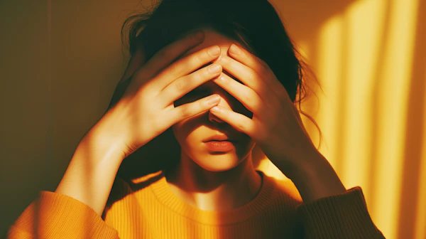 Contemplative Woman in Golden Light