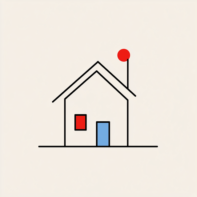 Minimalist Line Drawing of a House