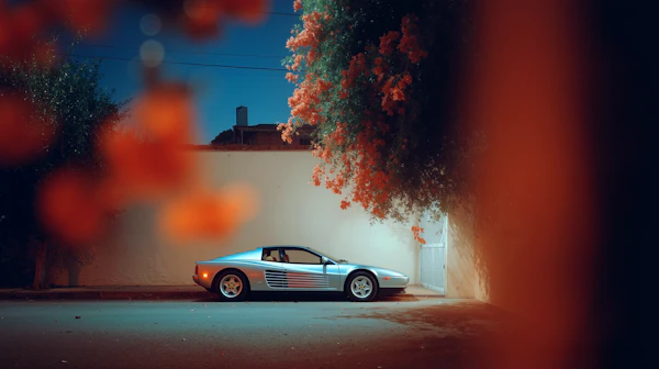Silver Sports Car Scene