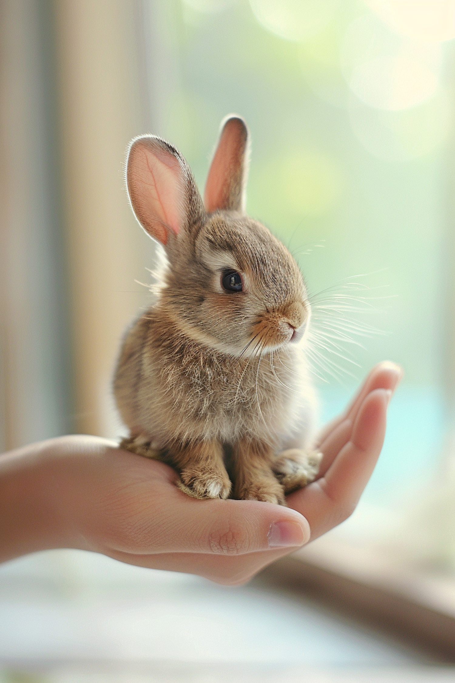 Gentle Embrace of a Young Rabbit